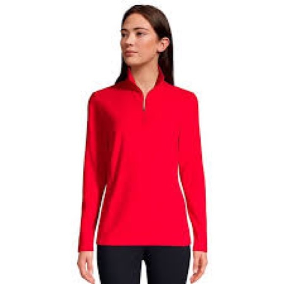 Lands' End Tops - Land’s End Women's Polartec Aircore 100 Red Fleece Long Sleeve Top